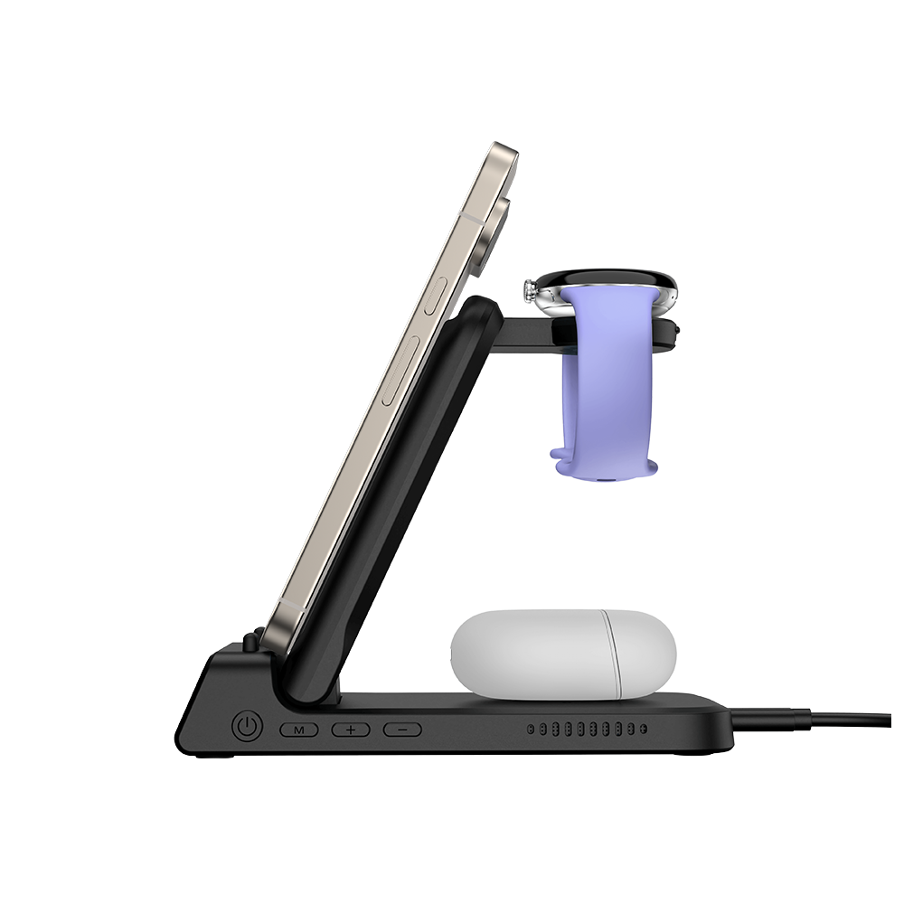 SwanScout 703G2 - 3 in 1 Foldable Wireless Charger for Pixel Watch 2/3 with Clock