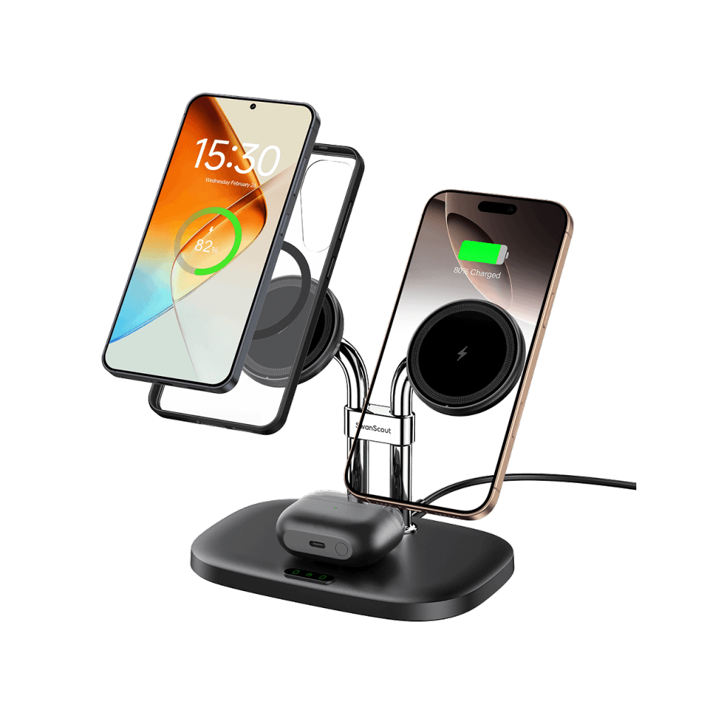 SwanScout 706SM - شاحن مغناطيسي مزدوج لهواتف سامسونج