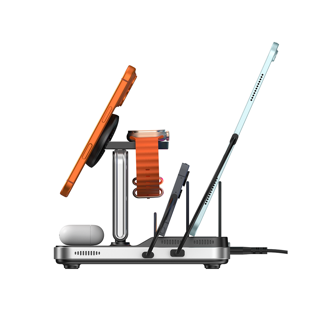 SwanScout 901M - Încărcător wireless 5 în 1 pentru Apple, perfect pentru birourile de studiu