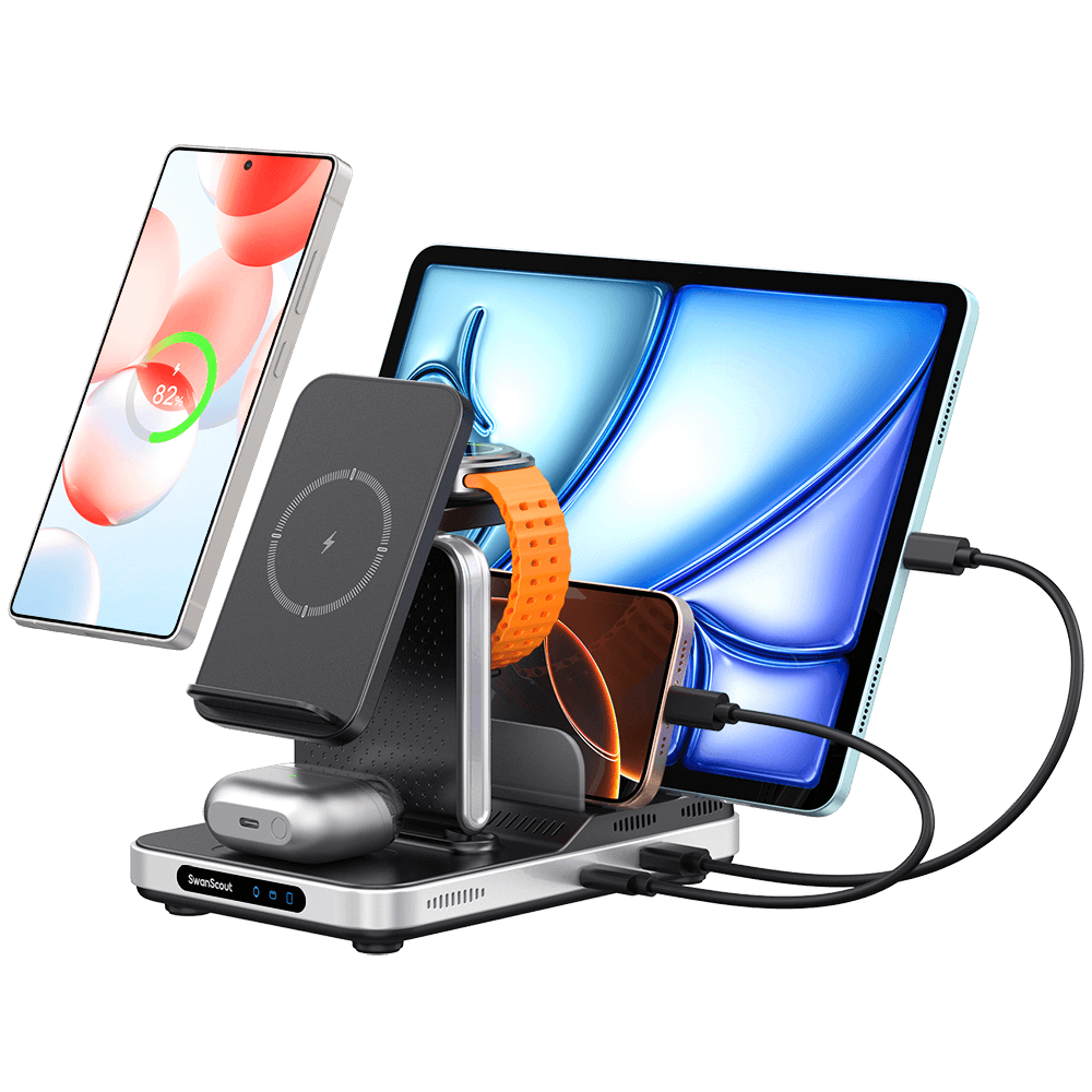 SwanScout 901S - Cargador inalámbrico 5 en 1 para Samsung