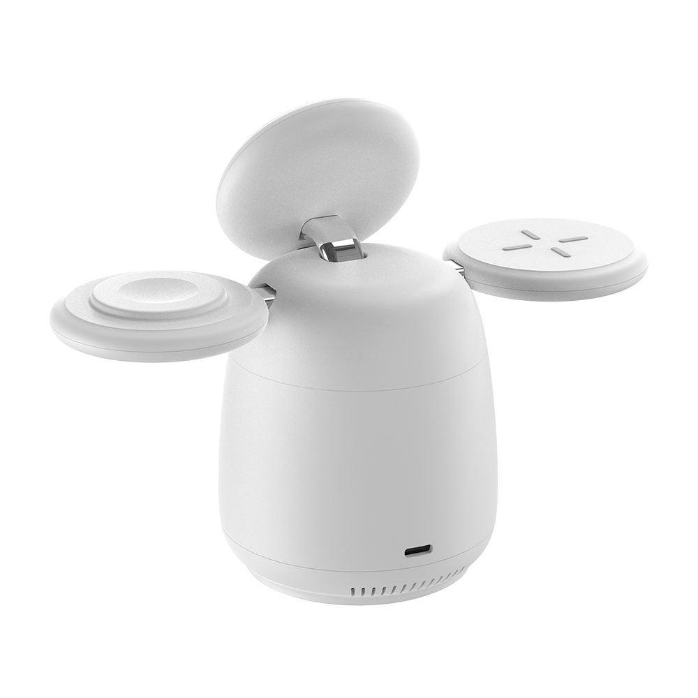 Rear-right view of SwanScout 707M demonstrating the stable weighted base and anti-slip pad that prevent tipping even with large phone models.