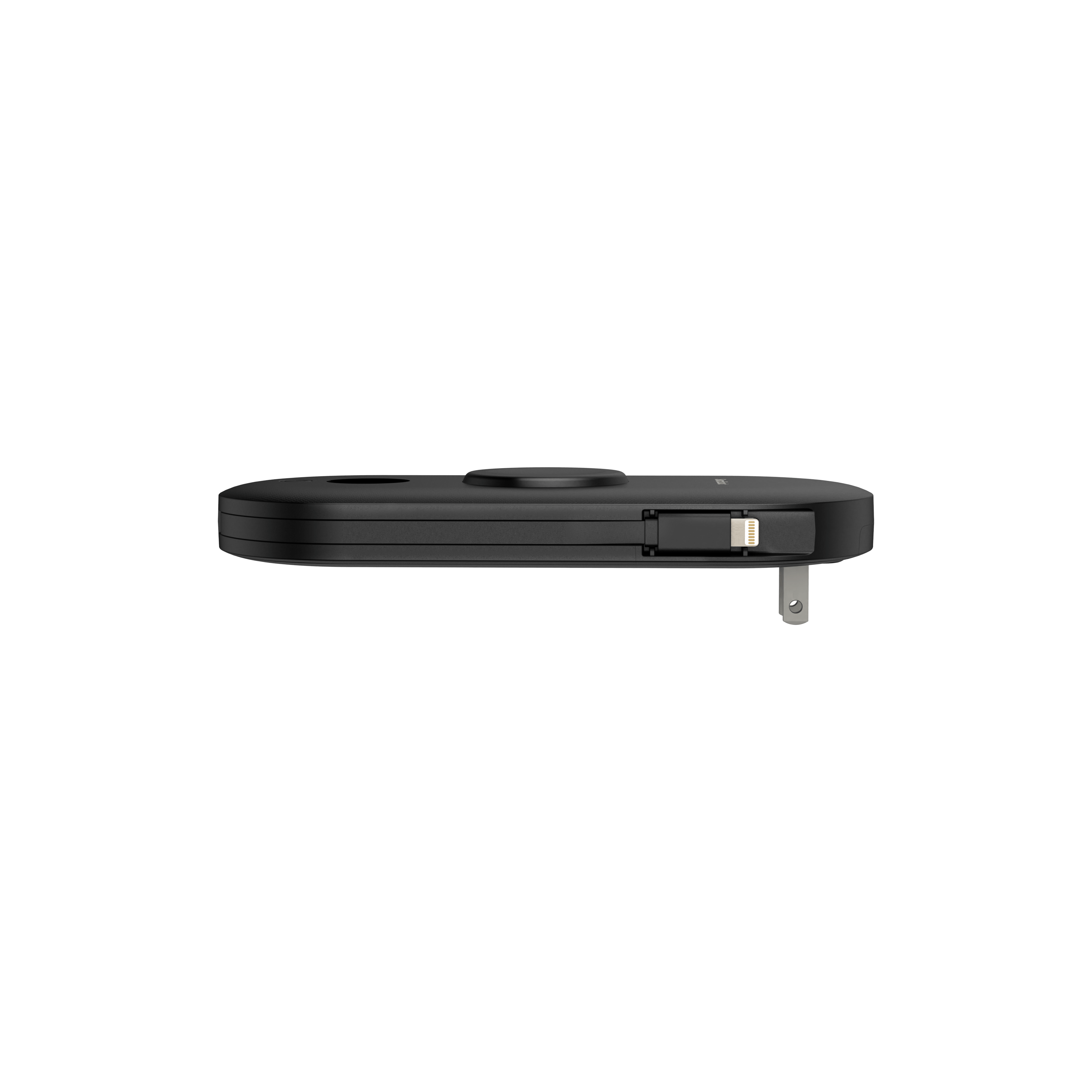 SwanScout 302S 4-in-1 power bank for Samsung with built-in cables and AC wall plug, portable device charging solution.
