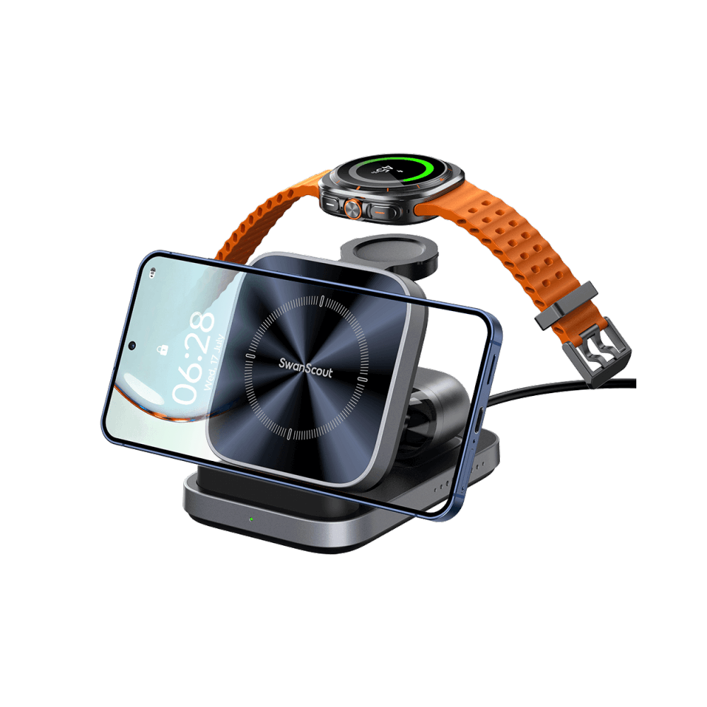 SwanScout 713S - 三合一可折疊三星無線充電器