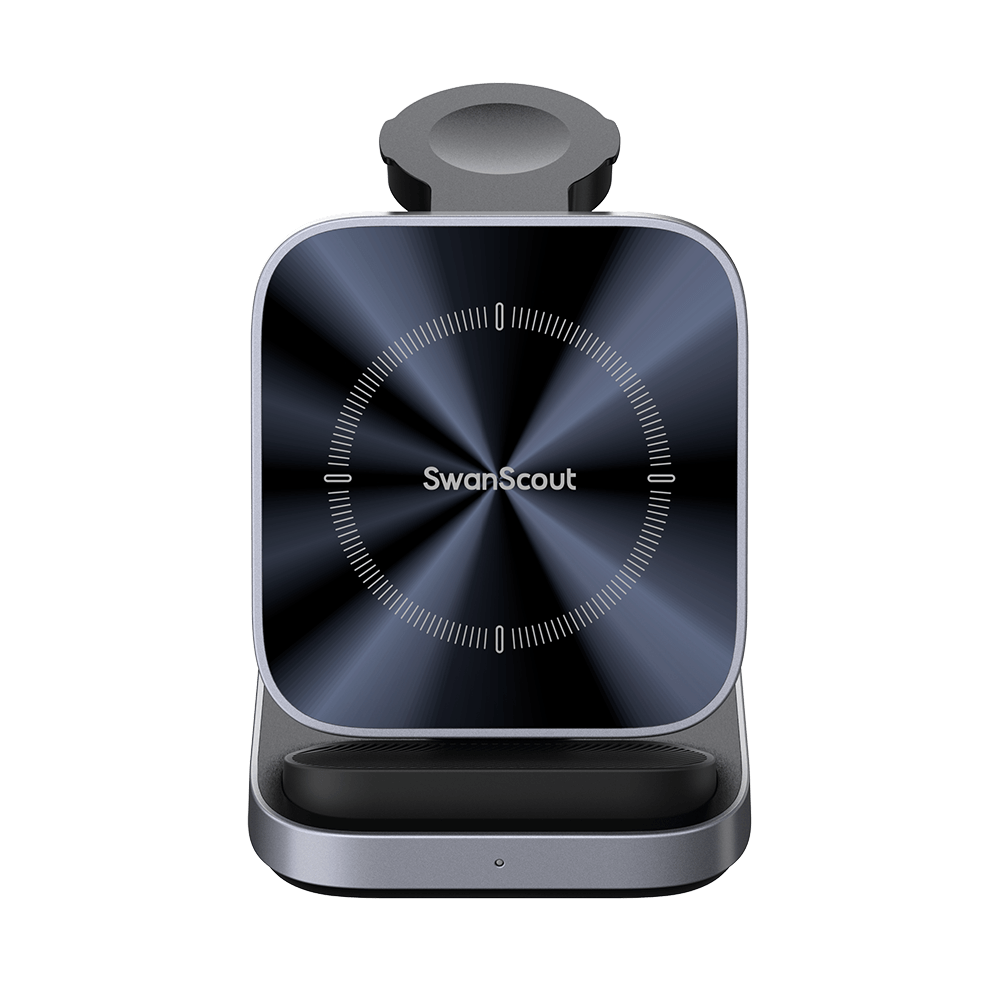 SwanScout 713A - Faltbares 3-in-1 Wireless-Ladegerät für Apple