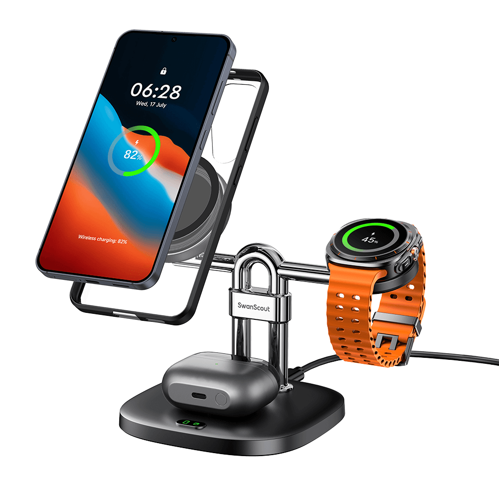 SwanScout 712SM - 三合一磁吸无线充电站（适用于三星）
