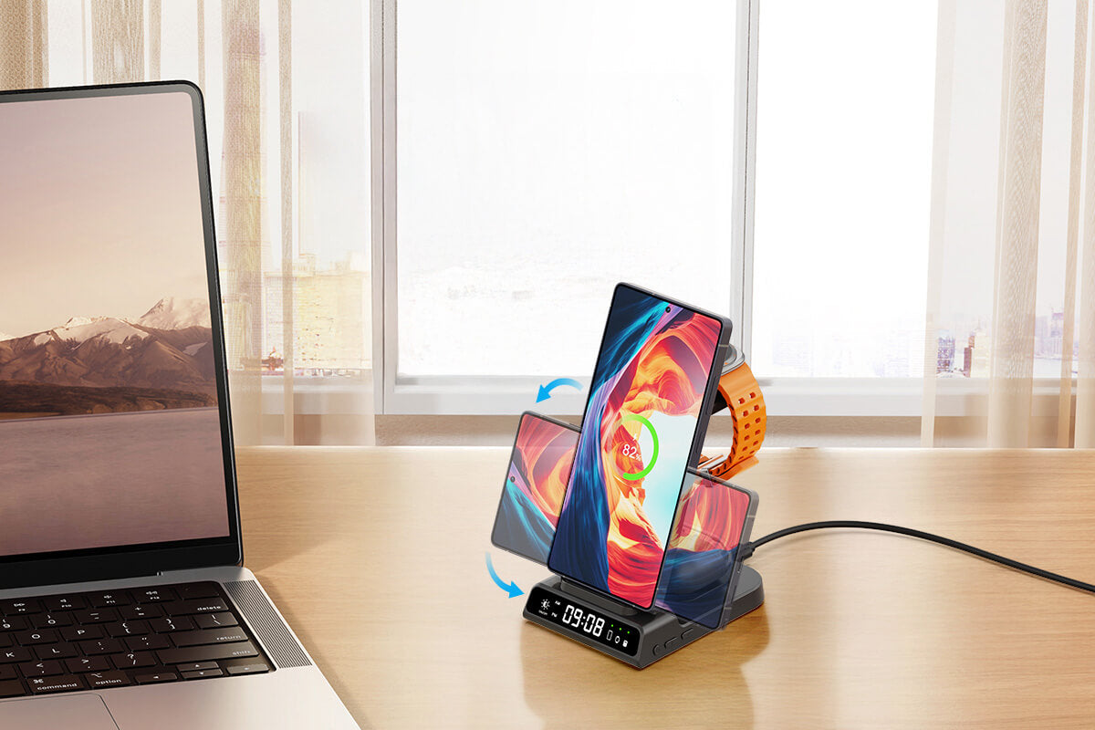 For the premium Galaxy Ultra Watch, the SwanScout C01 delivers clean and reliable wireless charging.