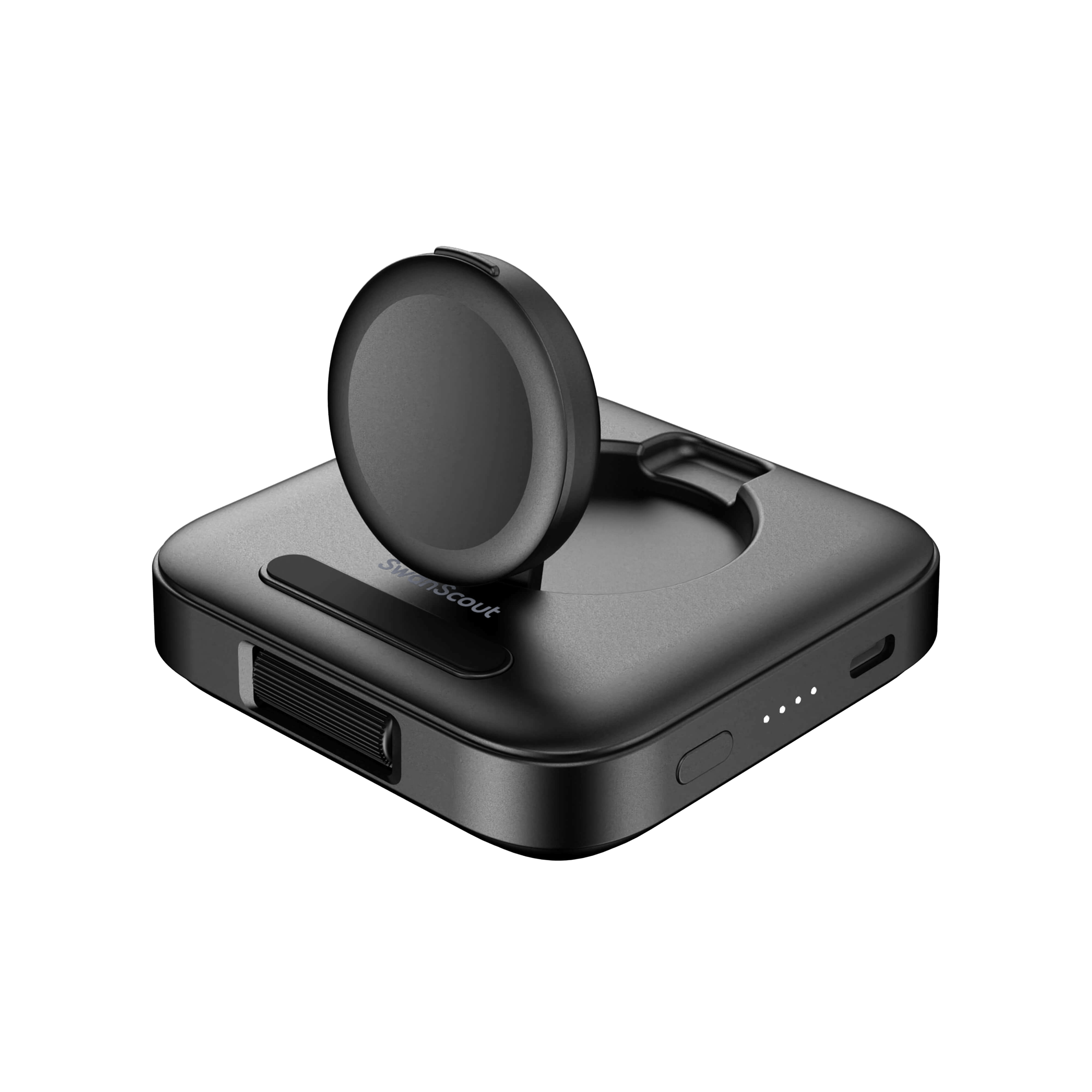 SwanScout 303S compact 1800mAh power bank for Samsung Watch with foldable stand for convenient travel charging