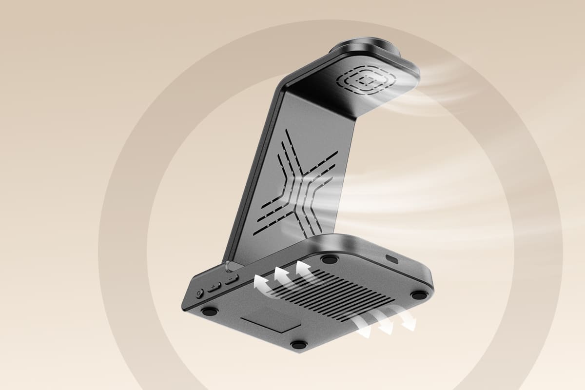 Wireless charging station with rapid heat dissipation system and ventilation holes prevents overheating during charging for Huawei Watch SwanScout C01HW